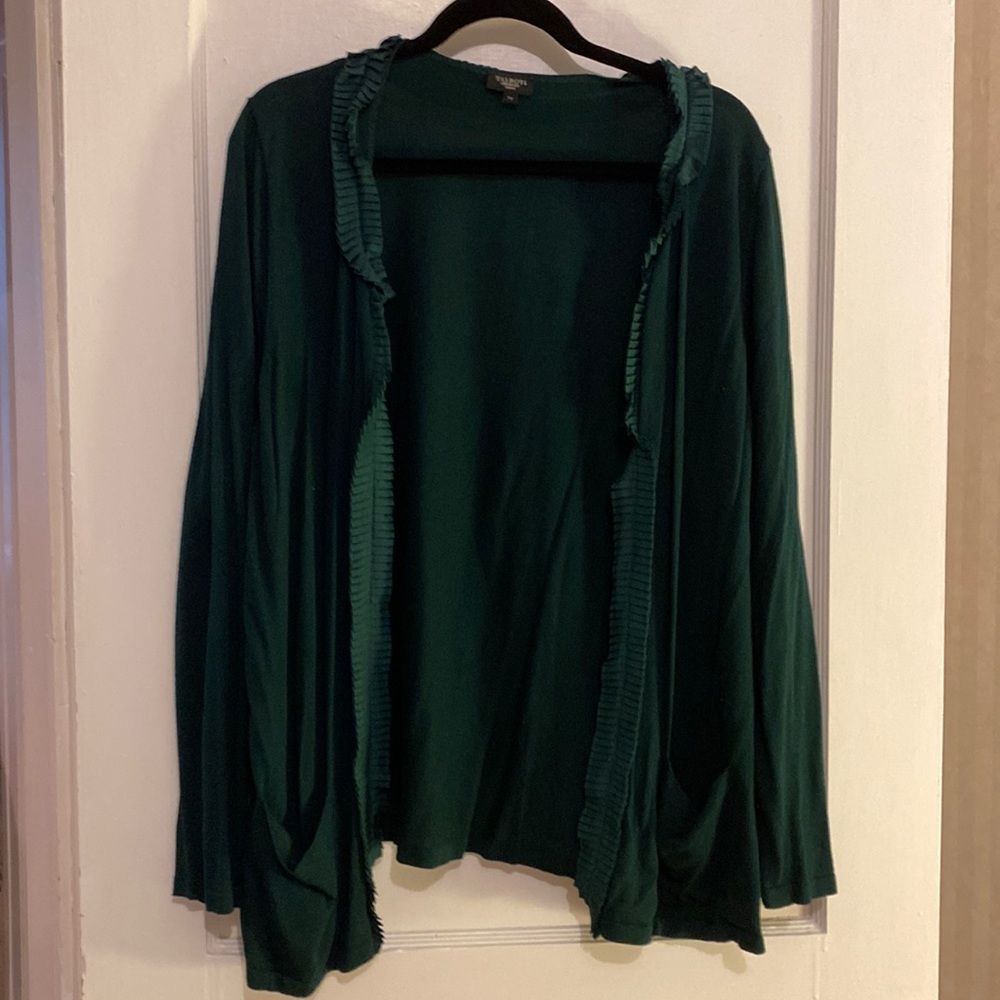 Green open front Talbots Women’s Cardigan